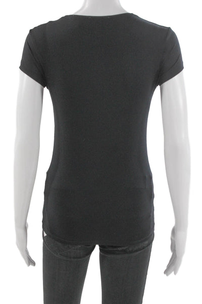 Vince Womens Black Round Neck Short Sleeve Basic T-Shirt Size XS