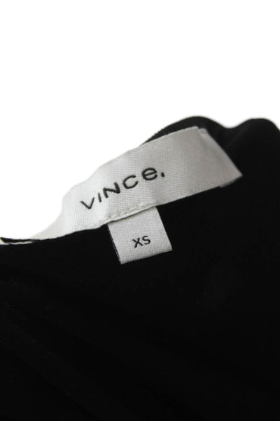Vince Womens Black Round Neck Short Sleeve Basic T-Shirt Size XS