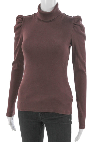 Veronica Beard Womens Pima Cotton Turtleneck Sweater Brown Size XS