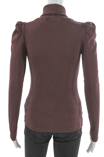Veronica Beard Womens Pima Cotton Turtleneck Sweater Brown Size XS