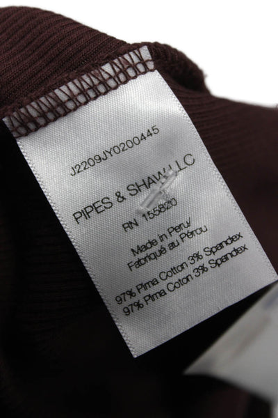 Veronica Beard Womens Pima Cotton Turtleneck Sweater Brown Size XS