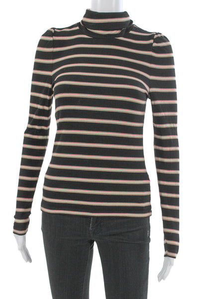Veronica Beard Women Striped Turtleneck Pullover Rayon Sweater Size XS