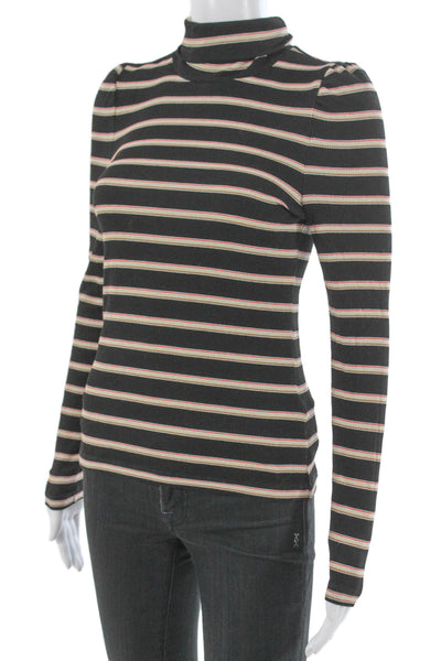 Veronica Beard Women Striped Turtleneck Pullover Rayon Sweater Size XS