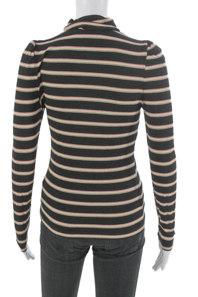 Veronica Beard Women Striped Turtleneck Pullover Rayon Sweater Size XS