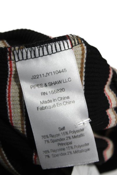 Veronica Beard Women Striped Turtleneck Pullover Rayon Sweater Size XS