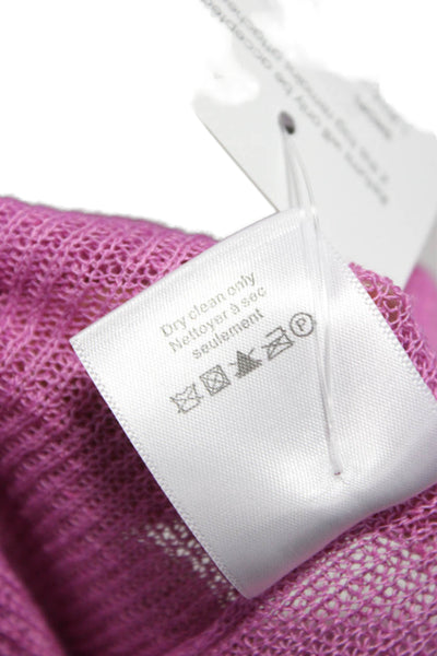 Veronica Beard Women Pullover Sweater Pink Linen Blend VNeck 3/4 Sleeve Size XS