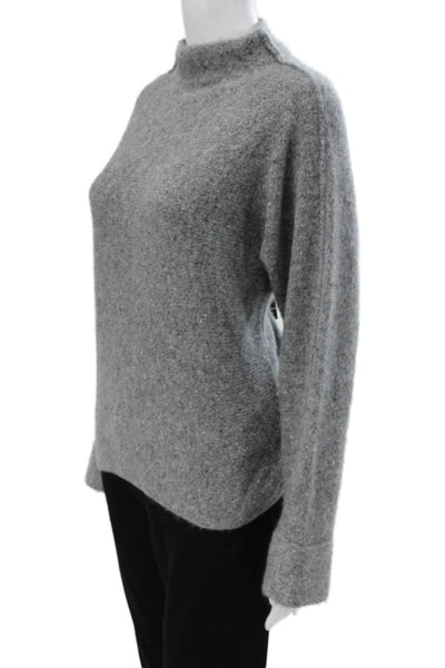 Autumn Cashmere Womens Gray Cashmere Mock Neck Sweater Size M