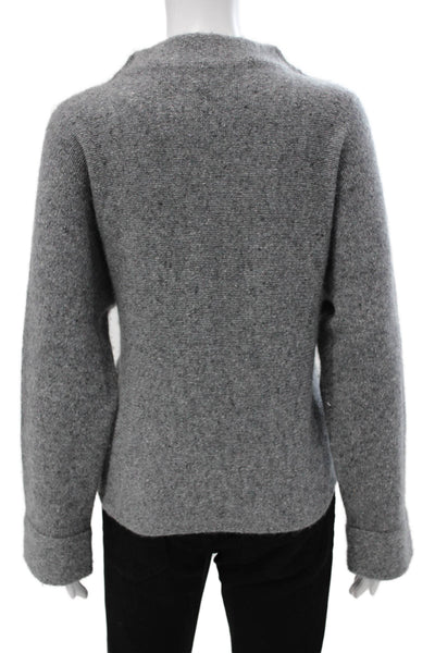 Autumn Cashmere Womens Gray Cashmere Mock Neck Sweater Size M