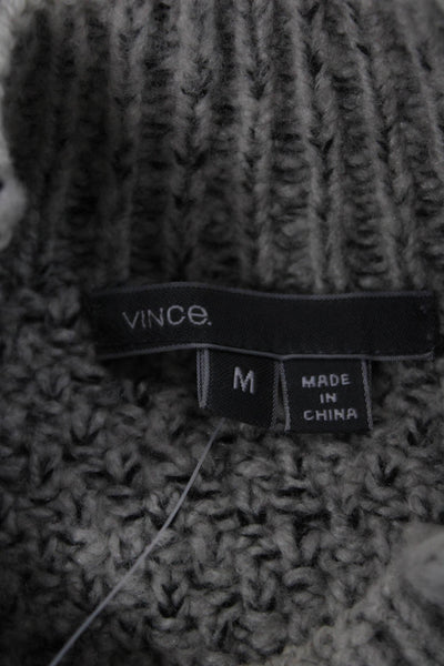 Vince Womens Wool Pullover High Neck Long Sleeve Gray Size M