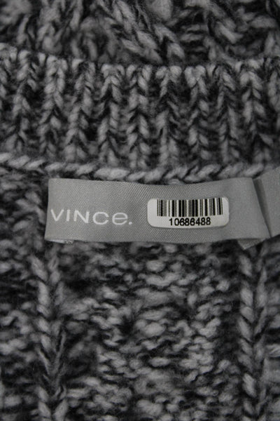 Vince Women Pullover Sweater Wool Gray V Neck Geometric Long Sleeve Size S