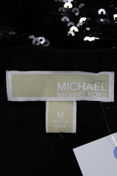 Michael Michael Kors Women One Shoulder Mini Dress Black Size M