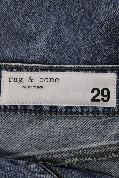 Rag & Bone Womens Denim Pencil Midi Skirt Blue Cotton Button Size 29