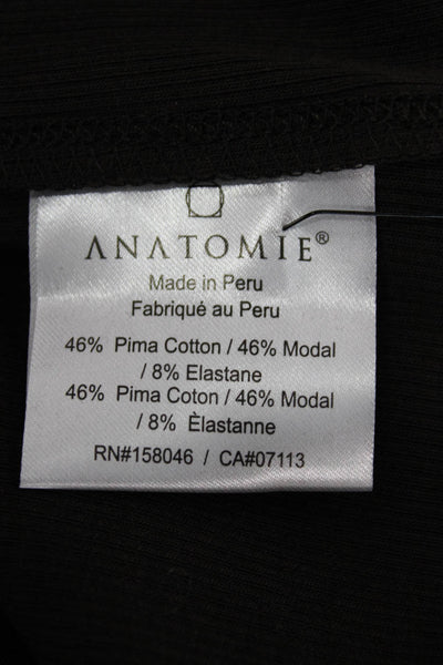 Anatomie Women Brown Scoop Neck Pima Cotton Blend Tank Top Sleeveless Size L
