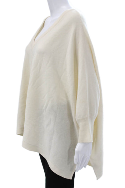 Michael Kors Women Cashmere V-Neck Pullover Sweater White Size One Size