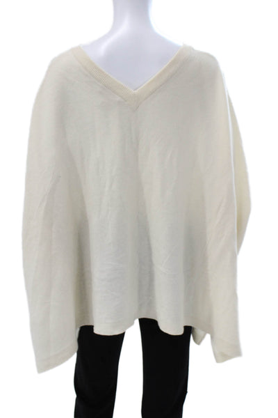 Michael Kors Women Cashmere V-Neck Pullover Sweater White Size One Size