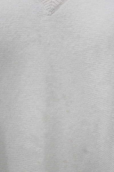 Michael Kors Women Cashmere V-Neck Pullover Sweater White Size One Size