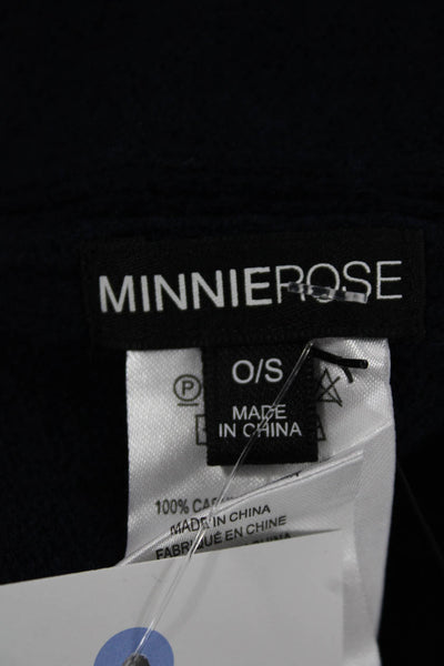 Minnie Rose Womens Cashmere Boat Neck Poncho Shawl Blue Size One Size