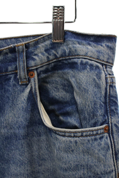 Reformation Women Wide Leg Jeans High Waist Blue Cotton Blend Size 30
