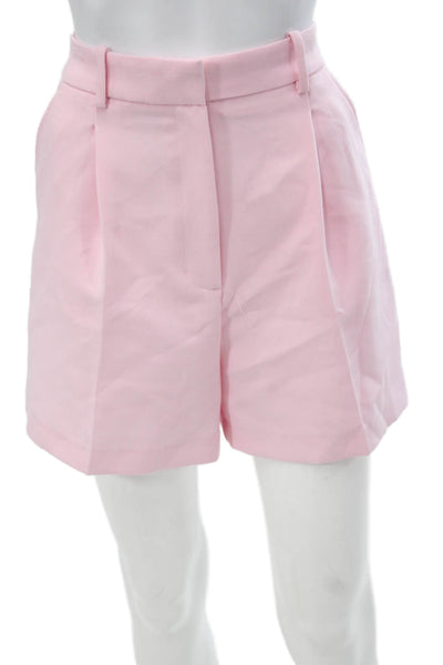 Zara Womens Chino Shorts Pink Polyester Zip Size S