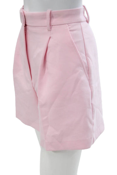 Zara Womens Chino Shorts Pink Polyester Zip Size S