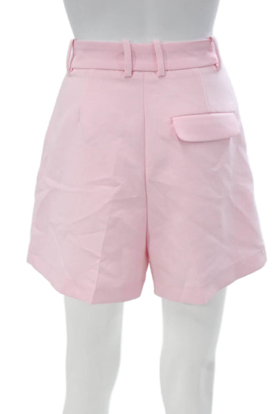 Zara Womens Chino Shorts Pink Polyester Zip Size S