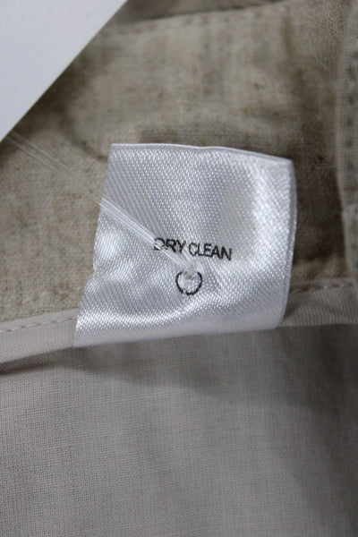 Tularosa Women Chino Linen Blend Shorts Beige Button Size M