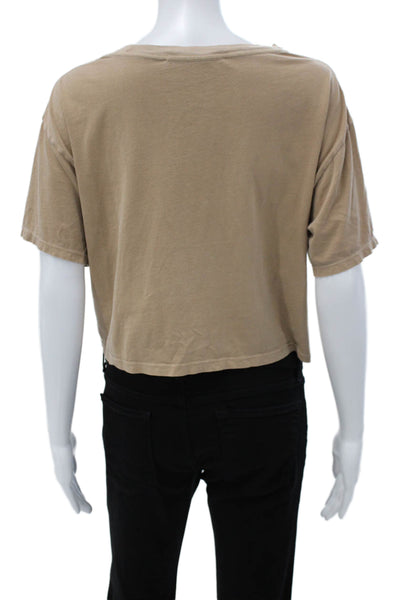 Tularosa Womens Basic Tee Beige Organic Cotton Short Sleeve Size S