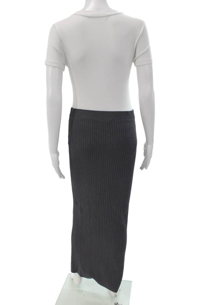 L'Academie Womens Gray Viscose Straight Pencil Skirt Long Pull On Size S