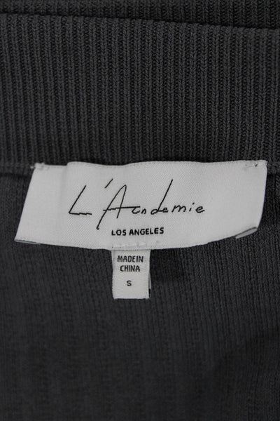 L'Academie Womens Gray Viscose Straight Pencil Skirt Long Pull On Size S
