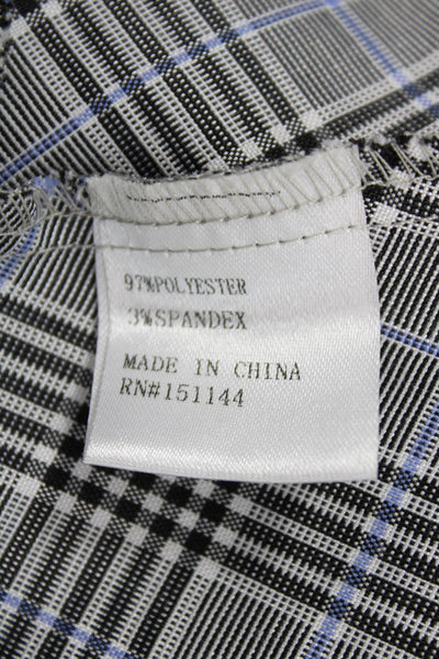 Lea & Viola Womens Wrap Dress Gray Plaid Long Sleeve Knee Length Size M