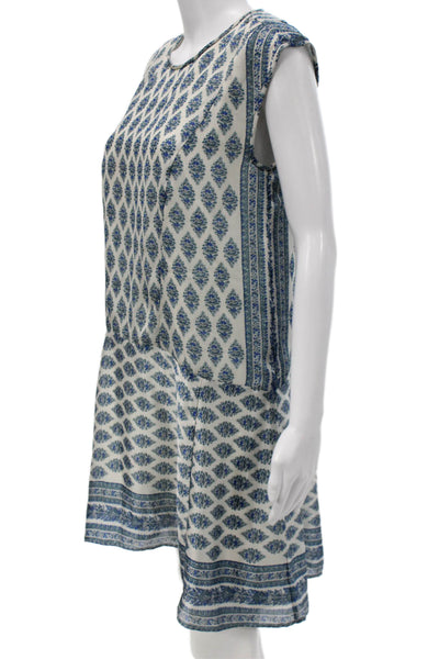 Madewell Women Shift Dress Ivory Sleeveless Knee-Length Boho Size S