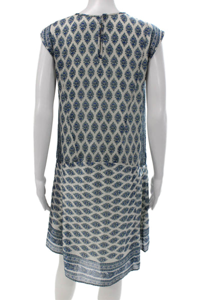 Madewell Women Shift Dress Ivory Sleeveless Knee-Length Boho Size S