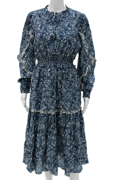 Intermix Womens Maxi Floral Dress Long Sleeve High Neck Knee Length Size 8