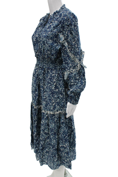 Intermix Womens Maxi Floral Dress Long Sleeve High Neck Knee Length Size 8