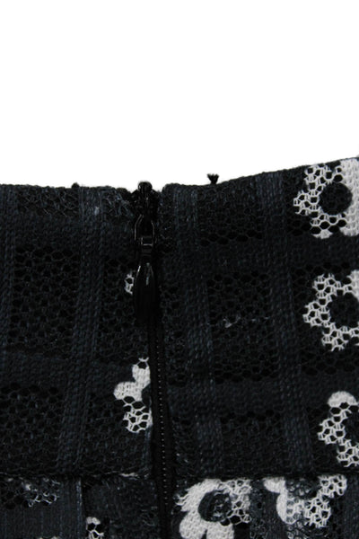 Gracia Womens Flare Skirt Black Polyester Knee Length Zip Size M