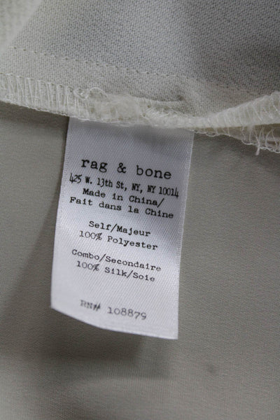 Rag & Bone Women Basic Ivory Round Neck Short Sleeve Blouse Polyester Size S