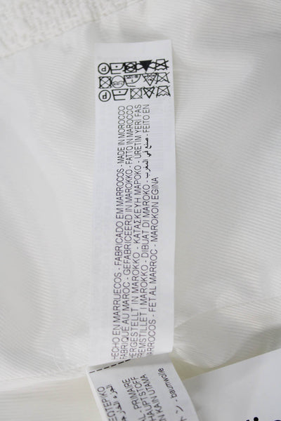 Zara Womens Basic Jacket White Collared Cotton Button Long Sleeve Size L