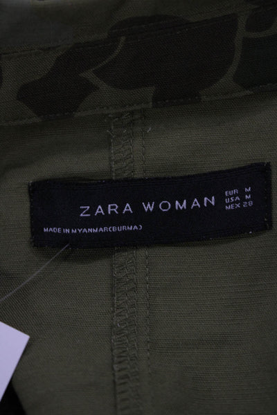 Zara Womens Camouflage Modacrylic Button Jacket Size M