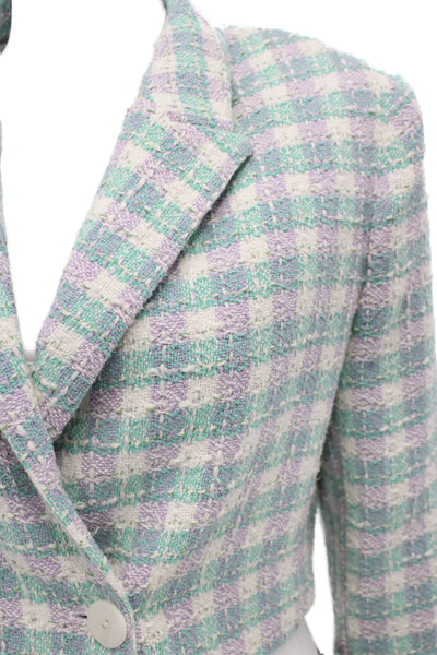 Zara Women Basic Jacket Plaid Multicolor Cotton Button Long Sleeve Size L