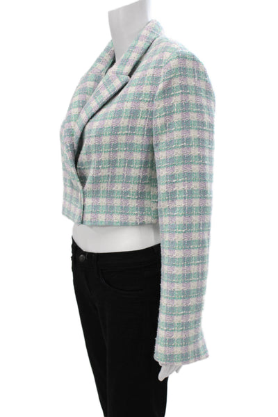 Zara Women Basic Jacket Plaid Multicolor Cotton Button Long Sleeve Size L