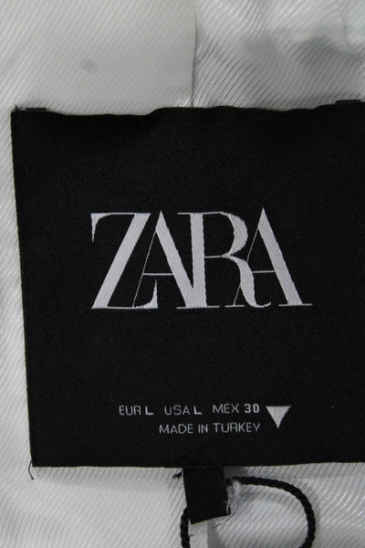 Zara Women Basic Jacket Plaid Multicolor Cotton Button Long Sleeve Size L