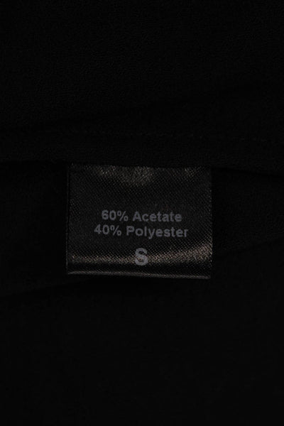 Jenni Kayne Women Black Sleeveless V-Neck Basic Tank Acetate Size S