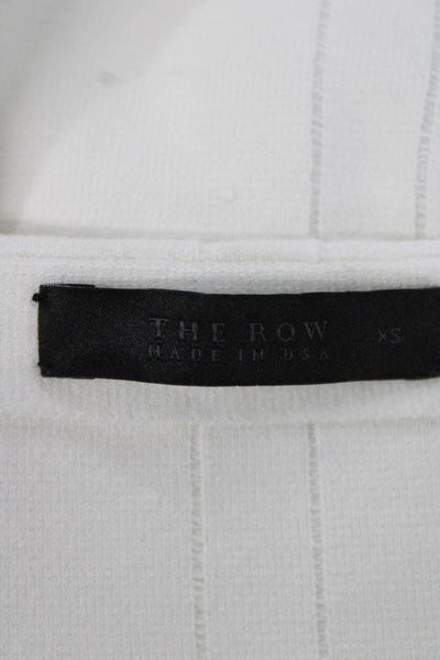 The Row Womens White Knit Boat Neck Pullover Sweater 3/4 Sleeve Size XS