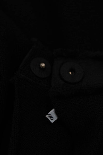 Prada Womens Black Knit Pullover T-Shirt Short Sleeve Round Neck Size 40