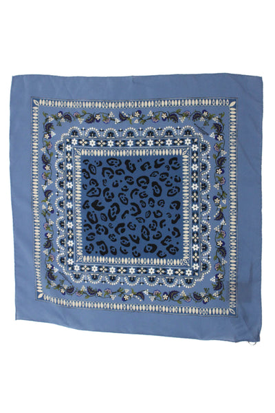 Altuzarra Womens Silk Square Floral Leopard Printed Scarf Blue 22"x22"