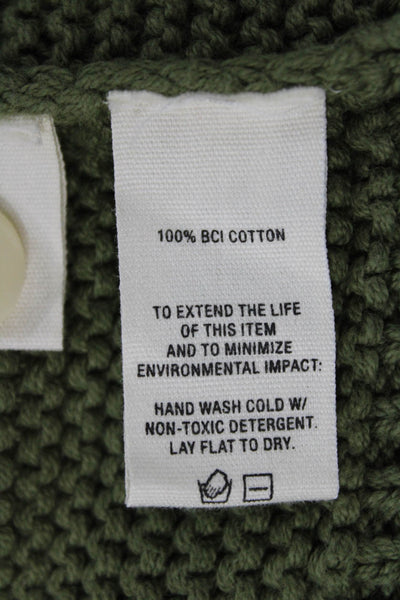 Alex Mill Womens Cardigan Green Round Neck Long Sleeve 100% Cotton Size XS