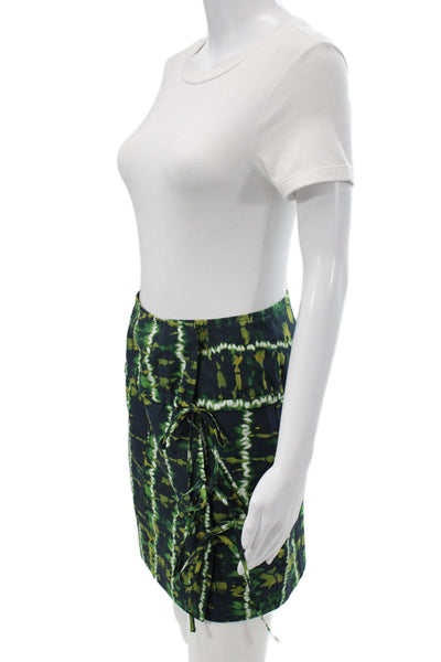 Altuzarra Women Wrap Green Cotton Striped Short Skirt Size 38