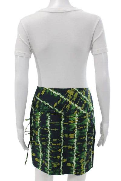 Altuzarra Women Wrap Green Cotton Striped Short Skirt Size 38