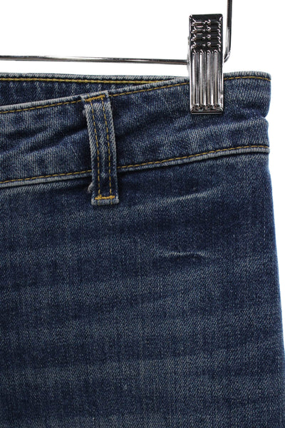 Nili Lotan Womens Wide-Leg Blue Jeans Size 24