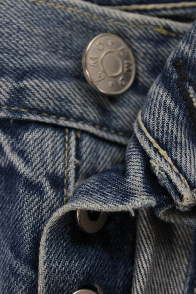 Amo Women Cropped Jeans Blue High Rise 100% Cotton Inseam 26 Size 25